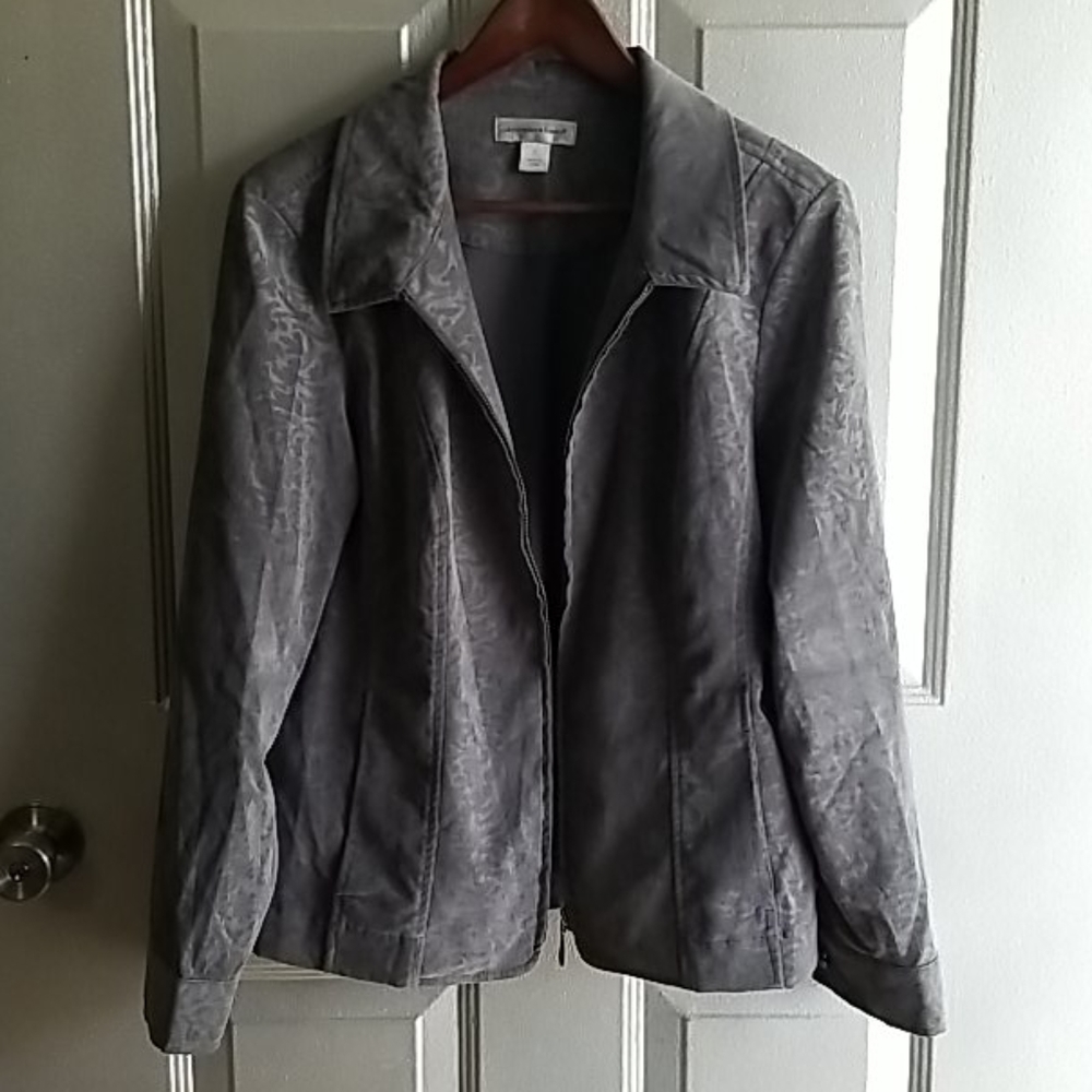 Grey thin corduroy jacket from Christopher & Banks